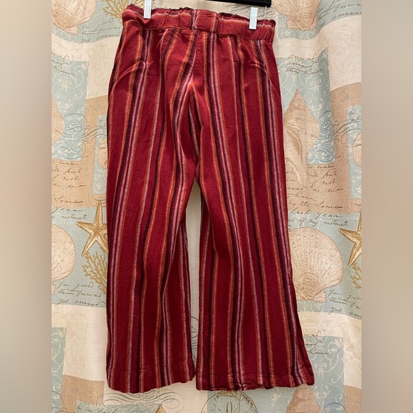 Ludigo Rein Womens Bold Burgundy Striped Linen Ankle Capri Pants Small Dark Wash - Picture 5 of 9